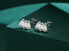Load image into Gallery viewer, pendientes de plata de ley 100% 925 para mujer, aretes geométricos exquisitos de Navidad
