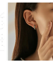 Load image into Gallery viewer, pendientes de aro de Plata de Ley 925 para mujer