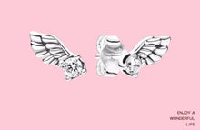 Load image into Gallery viewer, pendientes de plata esterlina 925 auténtica para mujer y niña, aretes con alas