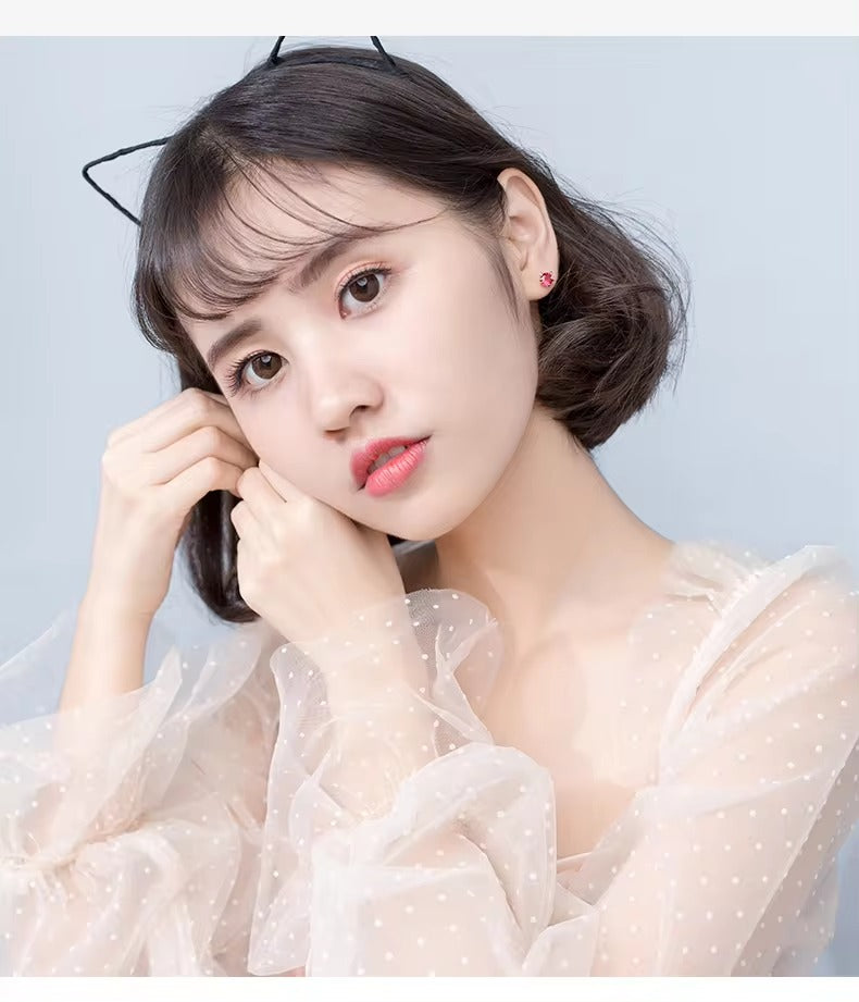 pendientes de plata de ley 100% 925 para mujer, aretes de gato de alta calidad