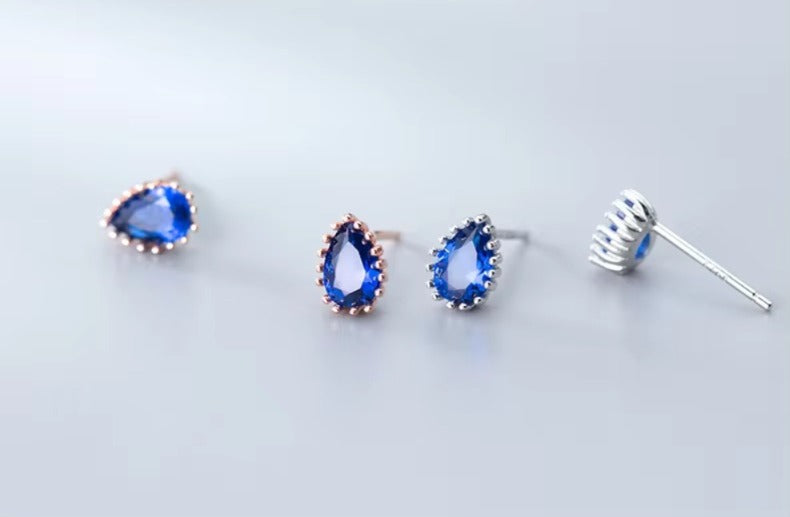 pendientes de plata de ley 925 con forma de diamante para mujer