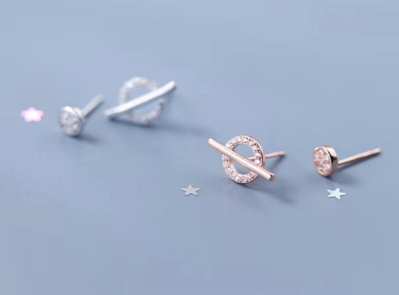 pendientes de plata de ley 925 con circonita cúbica para mujer