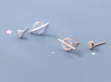 Load image into Gallery viewer, pendientes de plata de ley 925 con circonita cúbica para mujer