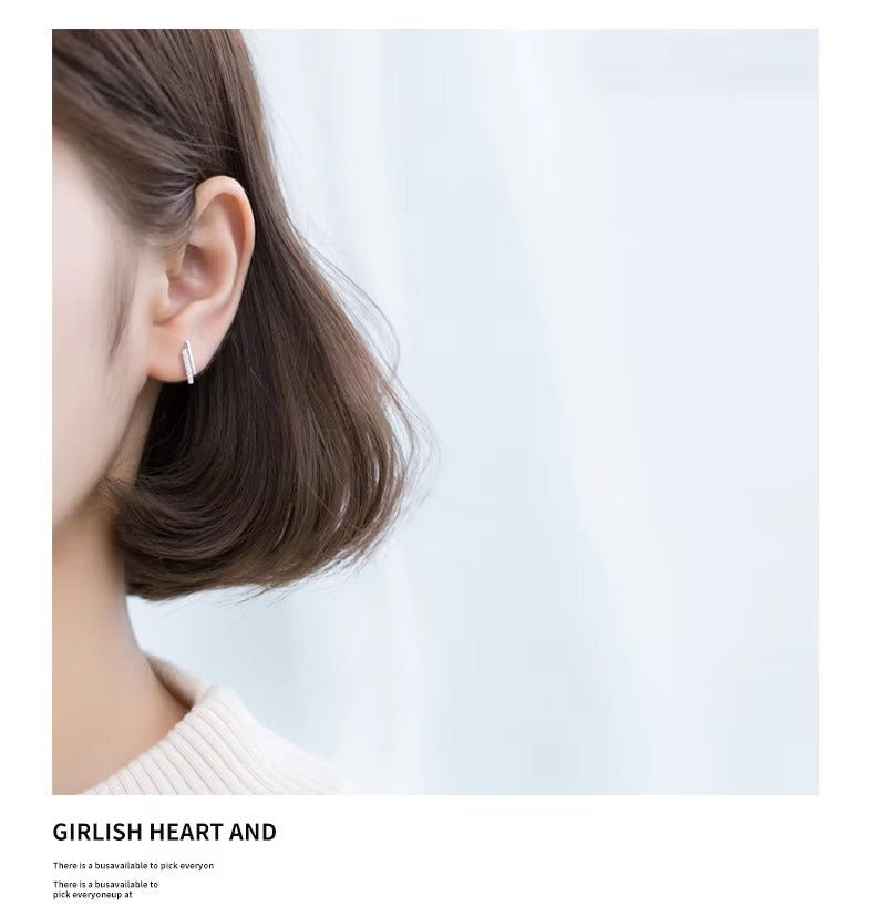 pendientes minimalistas de circón para mujer, joyería pequeña de verano