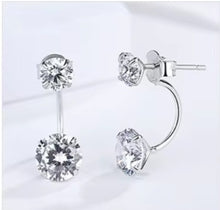 Load image into Gallery viewer, pendientes 2019 Plata de Ley 925 Clear Cubic Zirconia oreja chaqueta para mujer