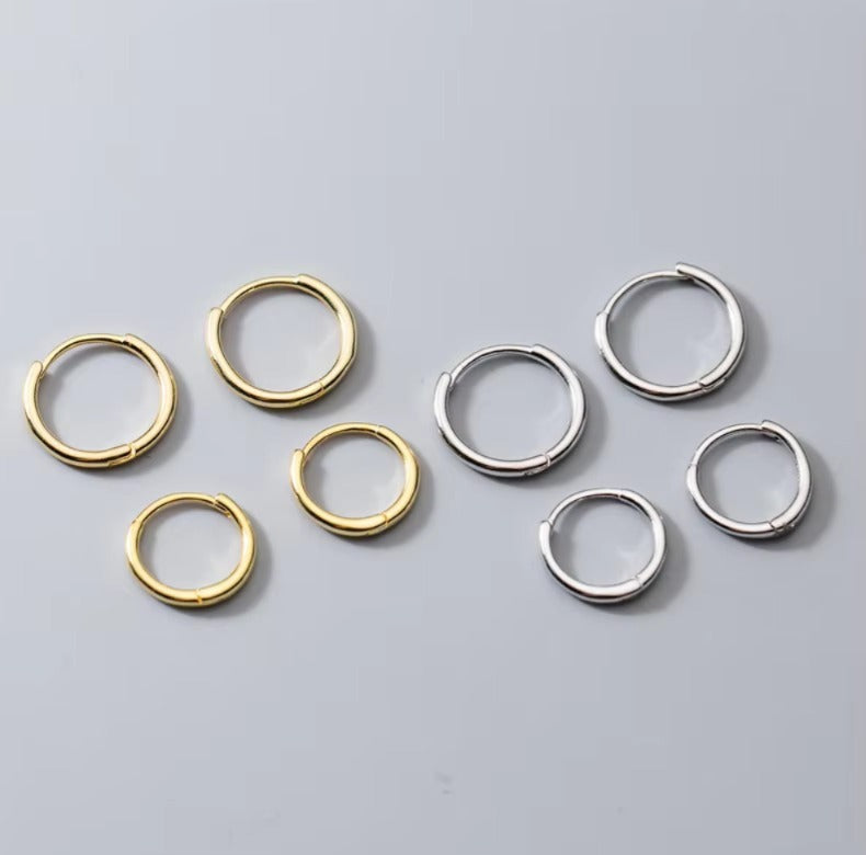 pendientes de aro de Plata de Ley 925 para mujer, aretes pequeños