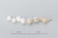 Cargar imagen en el visor de la galería, pendientes de tuerca redondos geométricos de perlas para mujer