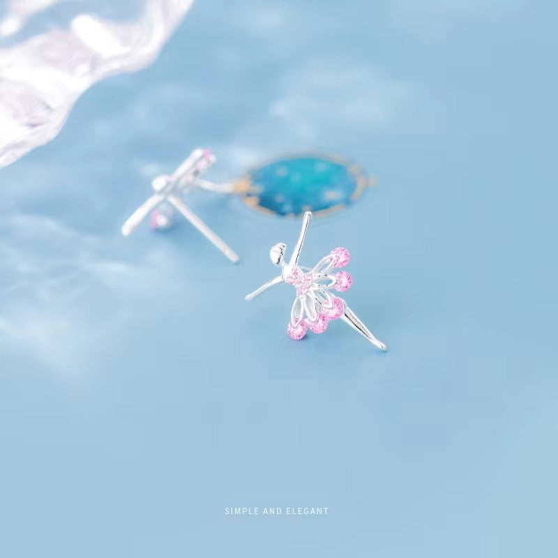 pendientes de plata de ley 925 para mujer, aretes de cristal rosa, joyería fina