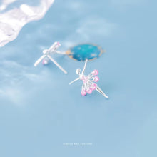 Load image into Gallery viewer, pendientes de plata de ley 925 para mujer, aretes de cristal rosa, joyería fina