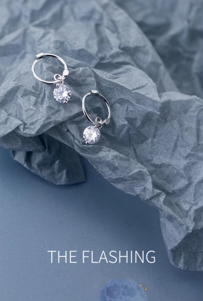 pendientes de plata de primera ley y Circonia cúbica para mujer, aretes, plata esterlina 100%