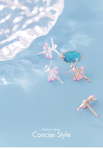 pendientes de plata de ley 925 para mujer, aretes de cristal rosa, joyería fina