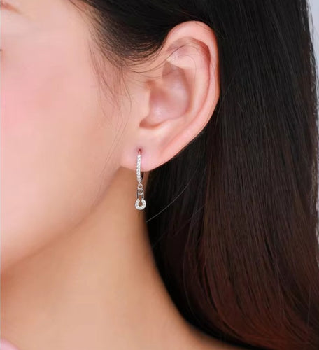 pendientes de plata de ley 100% con Circonia cúbica para mujer