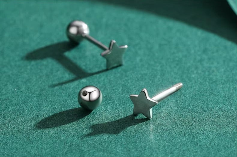 pendientes minimalistas de plata de ley 100% 925 para mujer y niña, aretes pequeños
