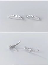 Load image into Gallery viewer, pendientes de plata de ley 925 con forma de flor y estrella para mujer