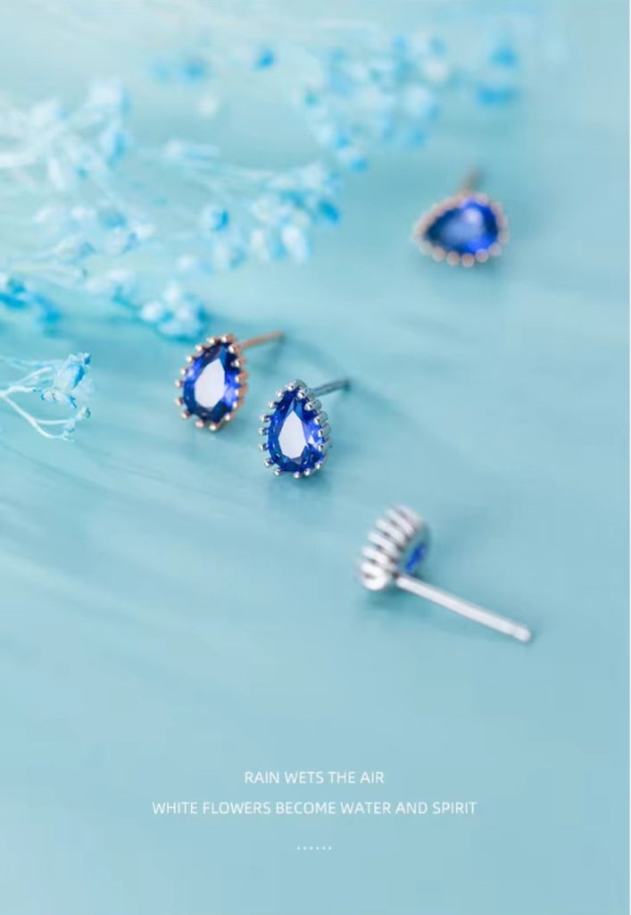 pendientes de plata de ley 925 con forma de diamante para mujer