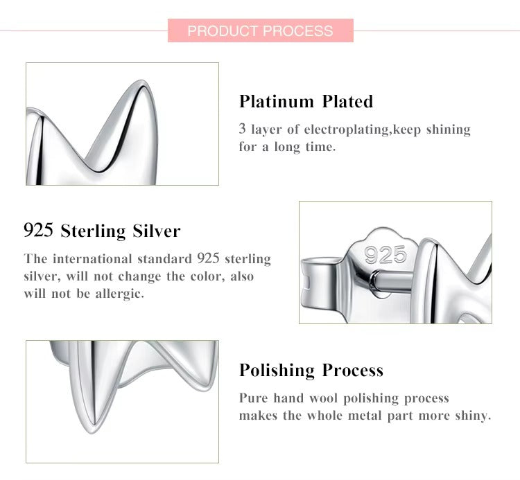 pendientes de plata de ley 100% 925 para mujer, aretes pequeños con forma de rayo