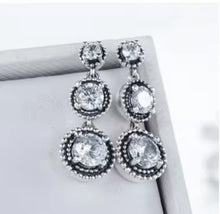 Load image into Gallery viewer, pendientes de plata de ley 2021 con Circonia cúbica para mujer, aretes colgantes