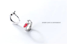 Load image into Gallery viewer, pendientes de aro de plata de ley 925 para mujer, joyería fina con forma de Mini conejo y zanahoria