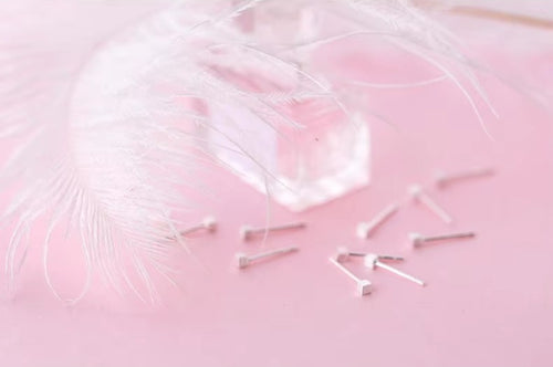 Simple Cute Scrub Vintage Square previene alergias Stud pendientes moda 925