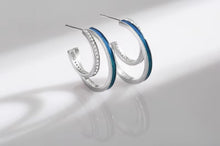 Load image into Gallery viewer, pendientes de plata de ley 925 para mujer, aretes de aro con gradiente