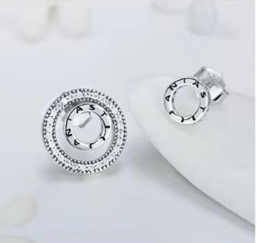 pendientes de tuerca de plata de ley 100% 925 para mujer, joyería de moda