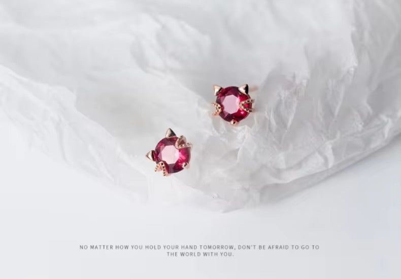 pendientes de plata de ley 100% 925 para mujer, aretes de gato de alta calidad