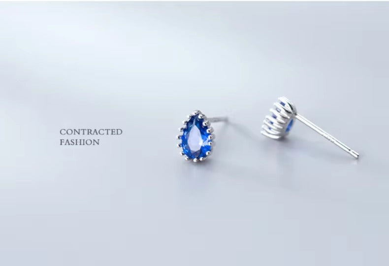 pendientes de plata de ley 925 con forma de diamante para mujer