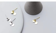 Cargar imagen en el visor de la galería, pendientes pequeños de Plata de Ley 925 para mujer, joyería de diseño redondo Simple