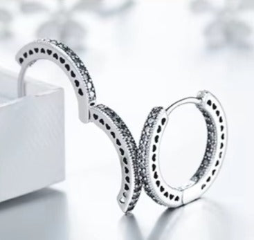 pendientes de aro de Plata de Ley 925 auténtica para mujer