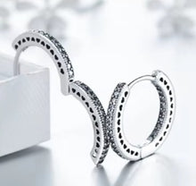 Load image into Gallery viewer, pendientes de aro de Plata de Ley 925 auténtica para mujer