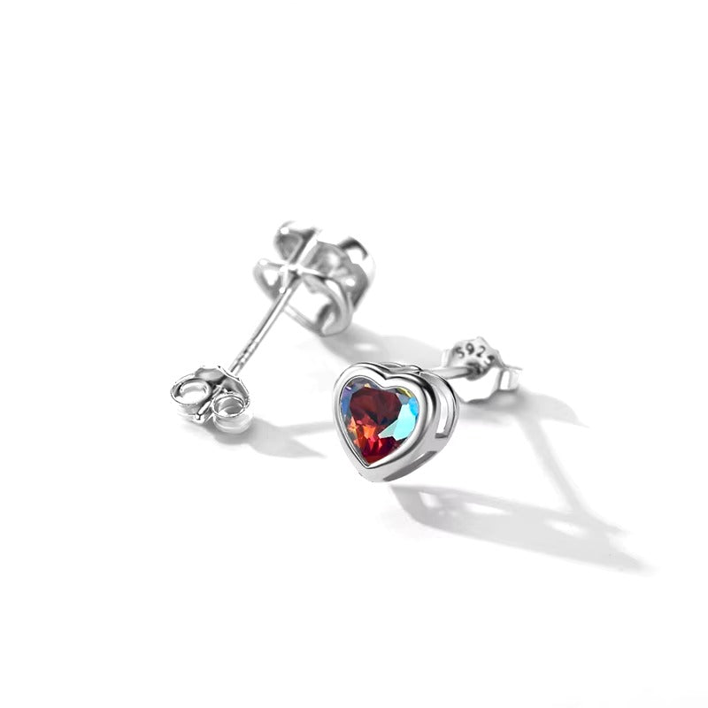 pendientes de plata de ley 925 con forma de corazones pequeños