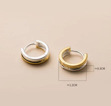 Load image into Gallery viewer, pendientes de aro de plata de ley 2023 auténtica para mujer