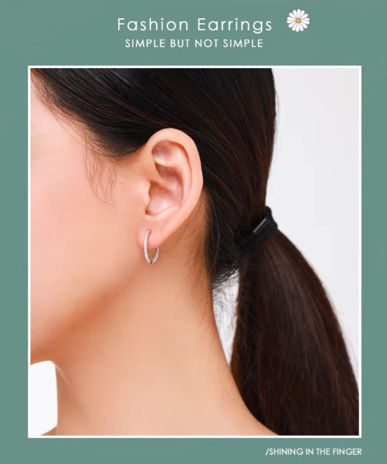 pendientes de aro de plata auténtica para mujer