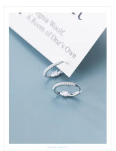 Load image into Gallery viewer, pendientes de aro de Plata de Ley 925 auténtica para mujer