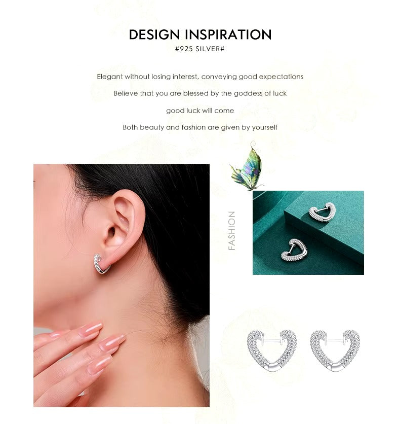 pendientes de aro de Plata de Ley 925 auténtica para mujer