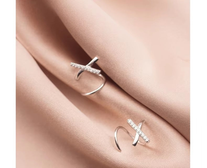pendientes de plata de ley 925 auténtica para mujer, joyería fina Simple y fina con forma de cruz