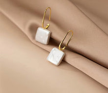 Load image into Gallery viewer, pendientes de plata de ley 925 con forma cuadrada para mujer