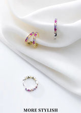 Load image into Gallery viewer, pendientes de aro geométricos de Plata de Ley 925 para mujer