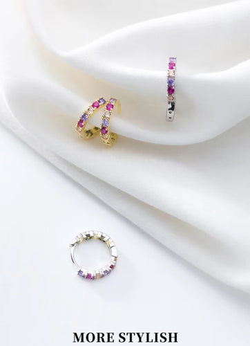 pendientes de aro geométricos de Plata de Ley 925 para mujer