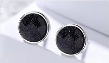 Load image into Gallery viewer, pendientes brillantes de ópalo negro para mujer