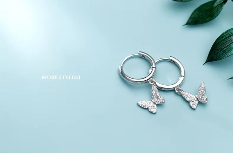 pendientes de aro de plata esterlina 925 para mujer