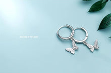 Load image into Gallery viewer, pendientes de aro de plata esterlina 925 para mujer