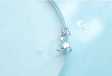 Load image into Gallery viewer, pendientes de plata de ley 925 con forma de luna para mujer