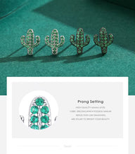 Load image into Gallery viewer, pendientes de plata de primera ley con forma de Cactus para mujer