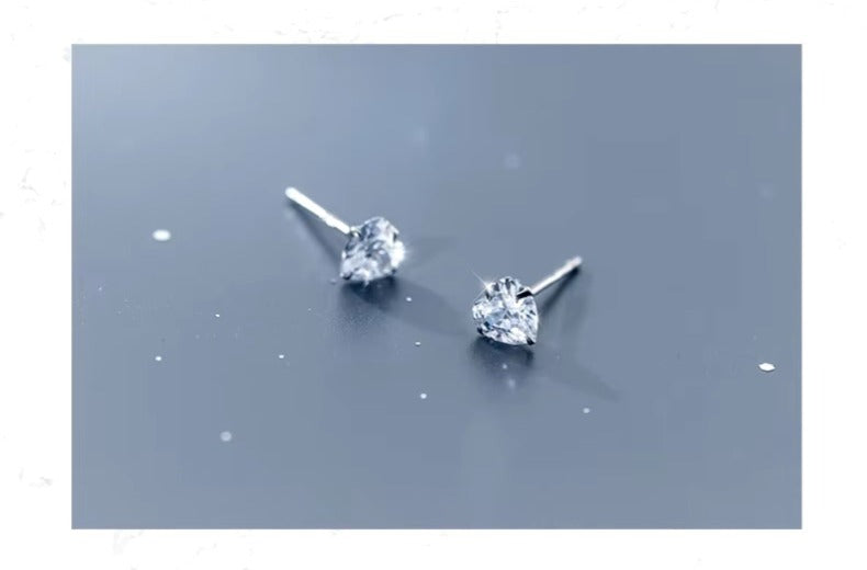 pendientes de plata de primera ley y Circonia cúbica para mujer, aretes pequeños