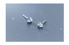 Load image into Gallery viewer, pendientes de plata de primera ley y Circonia cúbica para mujer, aretes pequeños