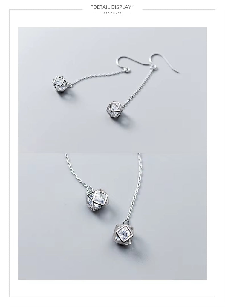 pendientes de gota de circonia cúbica para mujer, aretes de plata de ley 100% auténtica