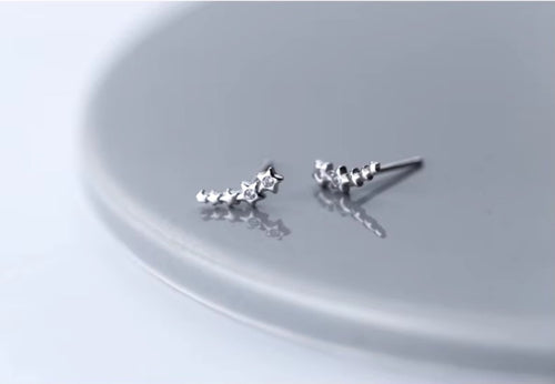 pendientes de plata de ley 925 con estrellas y Circonia cúbica para mujer, joyería llamativa