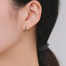 Load image into Gallery viewer, pendientes de aro de Plata de Ley 925 pura para mujer