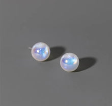 Load image into Gallery viewer, pendientes de plata de ley 925 con perlas de concha arcoíris para mujer